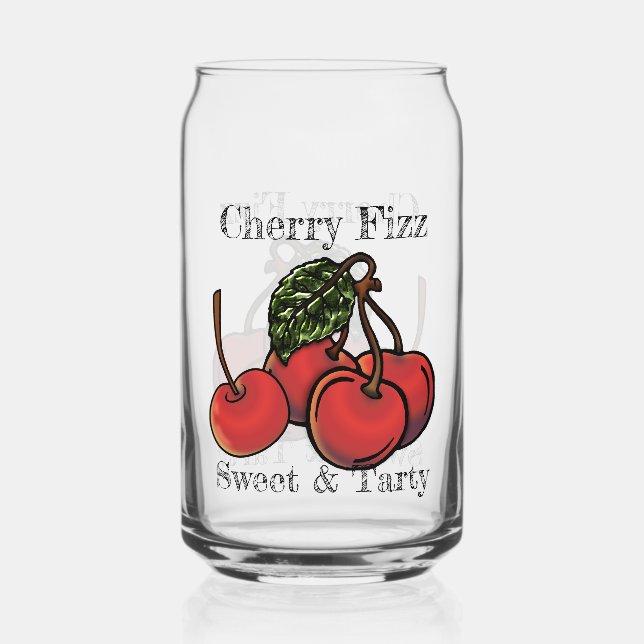 Sweet and Tarty Cherry Fizz Personalised Can Glass (Front)