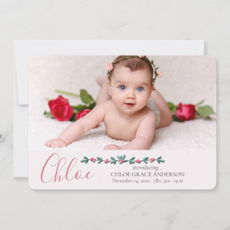 Sweet and Tender Photo Birth Announcement