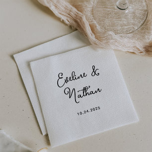 Sweet and Whimsical   Black and White Wedding Napkin