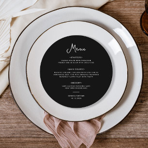 Sweet and Whimsical Black   Wedding Menu