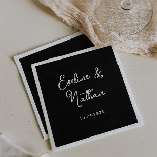 Sweet and Whimsical   Black Wedding Napkin