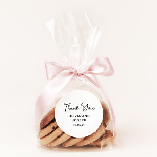 Sweet and Whimsical   Wedding Thank You Classic Round Sticker