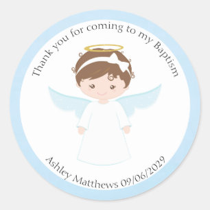 Sweet Angel Baptism First Communion Party Favour  Classic Round Sticker