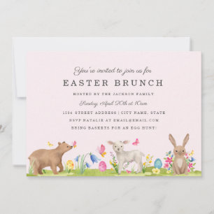 Sweet Animal Easter Brunch Card