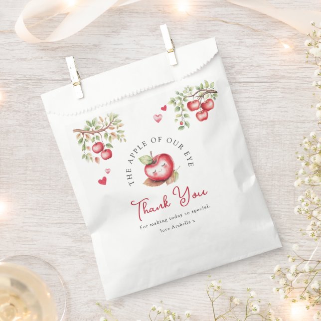 Sweet Apple Of Our Eye Baby Shower Favour Bags (Clipped)