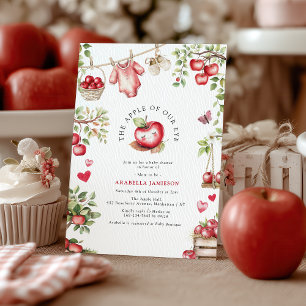 Sweet Apple Of Our Eye Baby Shower Invitation