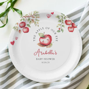 Sweet Apple Of Our Eye Baby Shower Paper Plate