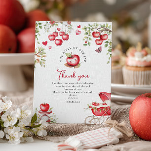 Sweet Apple Of Our Eye Baby Shower Thank You Card