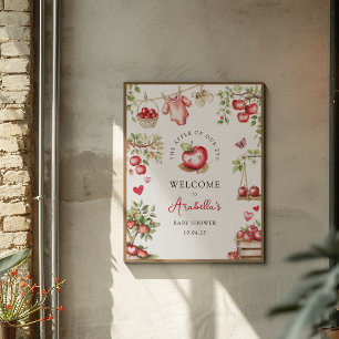 Sweet Apple Of Our Eye Baby Shower Welcome Poster