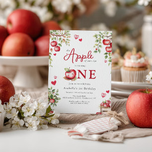 Sweet Apple Of Our Eye First Birthday Invitation