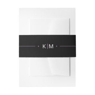 Sweet Arch Wedding Black Lilac ID998 Invitation Belly Band