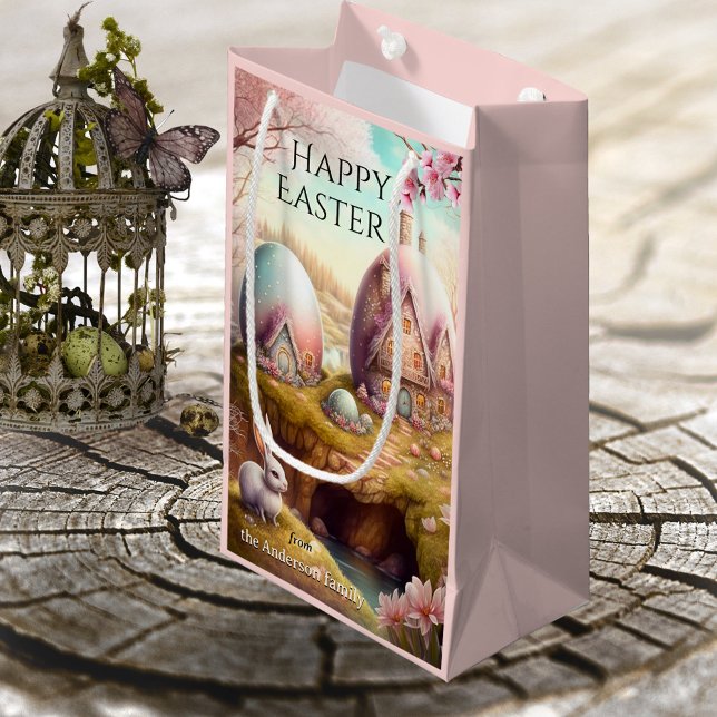 Sweet Artistic Fantasy Eggs and Easter Bunny Small Gift Bag (Creator Uploaded)