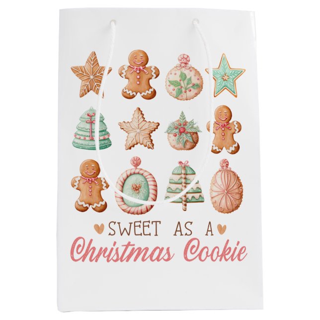 Sweet as a Christmas Cookie Medium Gift Bag (Front)