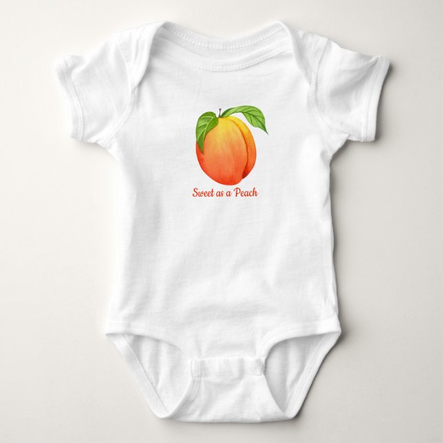 Sweet as a peach baby bodysuit (Front)