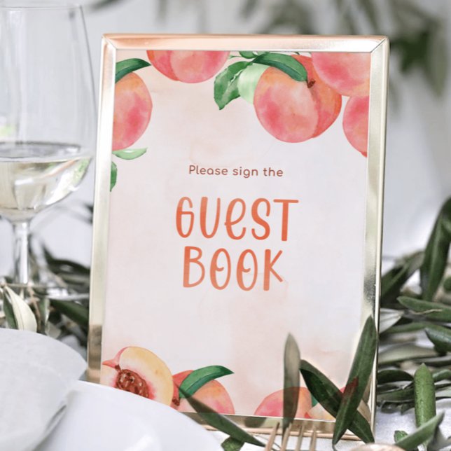 Sweet as a Peach Baby Shower Guest Book Sign (Creator Uploaded)