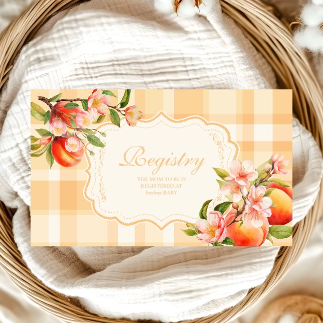 Sweet As A Peach Baby Shower Registry Enclosure Card (Creator Uploaded)