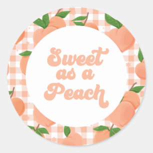 Sweet as a Peach Birthday Classic Round Sticker