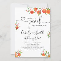 Sweet As A Peach Birthday Invitation
