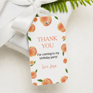 Sweet As A Peach Birthday Theme Thank You Tag