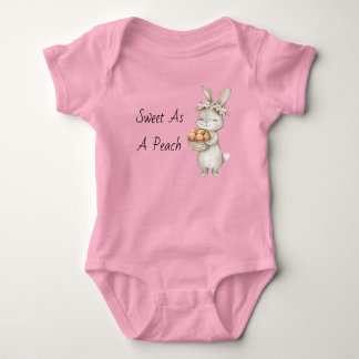 Sweet As A Peach Bunny Baby Bodysuit
