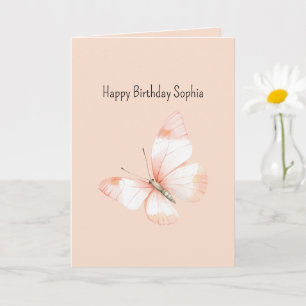 Sweet as a Peach Butterfly Birthday Card