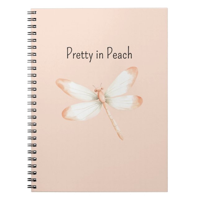 Sweet as a Peach Dragonfly   Notebook (Front)