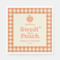 Sweet As A Peach Fruit Pink Orange Birthday Party