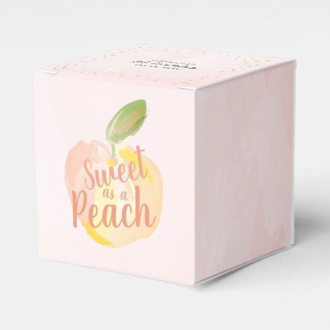 Sweet as a Peach Girl Pink Birthday Favour Box (Front Side)