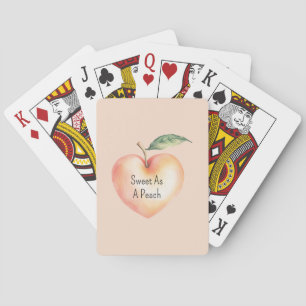 Sweet As A Peach Heart  Playing Cards