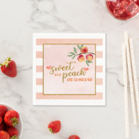 Sweet as a Peach Napkin - Stripes (P)