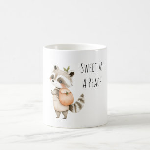 Sweet As A Peach Racoon Backpack Coffee Mug