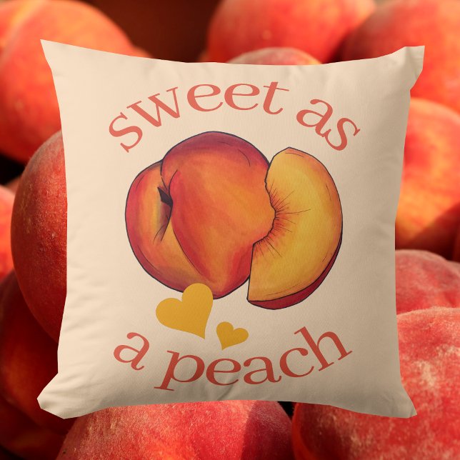 Sweet as a Peach Ripe Georgia Peaches Fruit Cushion (Sweet as a Peach Pillow)