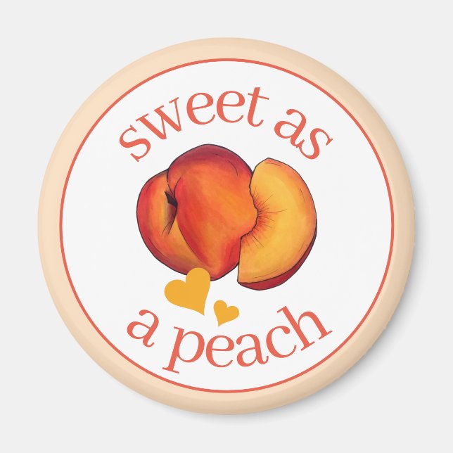 Sweet as a Peach Ripe Georgia Peaches Fruit Magnet (Front)