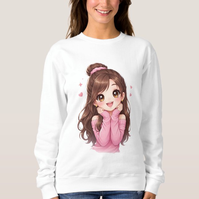 Sweet as a Pink Dream Little Heart Full of Joy Blu Sweatshirt (Front)