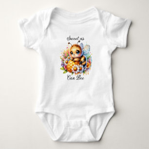 Sweet as Can Be Honey bee and Flowers Baby Bodysuit