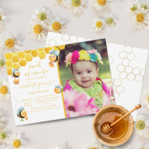 Sweet As Can Bee Any Age Photo Birthday Invitatio
