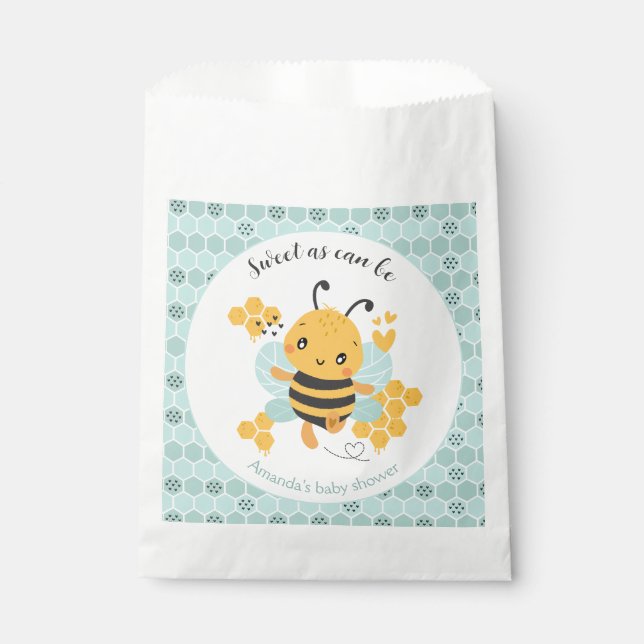 Sweet as Can Bee Baby Boy Baby Shower Favour Bags (Front)