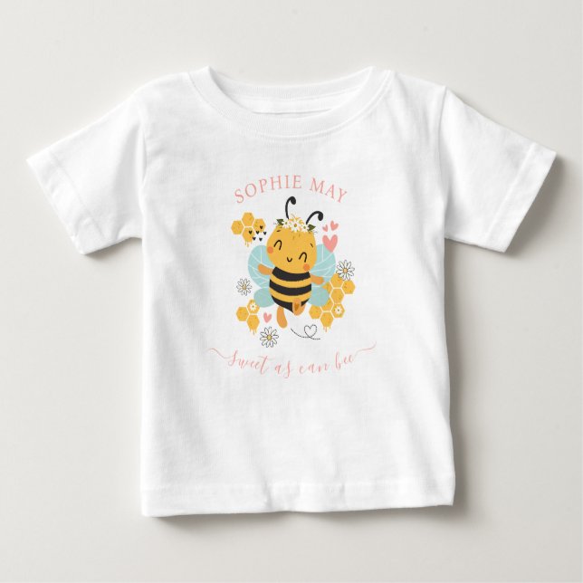 Sweet as can bee Baby Girl Name T-Shirt (Front)