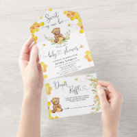 Sweet as Can Bee Baby Shower All In One Invitation