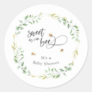 Sweet As Can Bee Baby Shower Classic Round Sticker