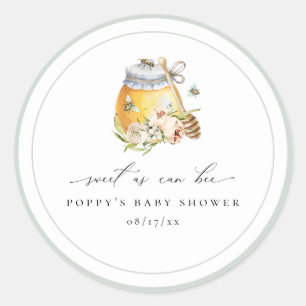 Sweet As Can Bee Baby Shower Classic Round Sticker