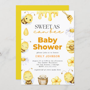 Sweet as Can Bee Baby Shower Invitation