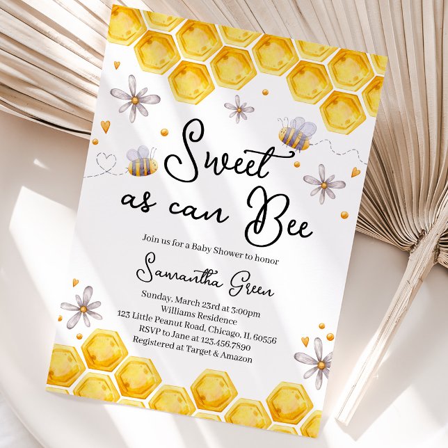 Sweet as can Bee Baby Shower Invitation (Creator Uploaded)