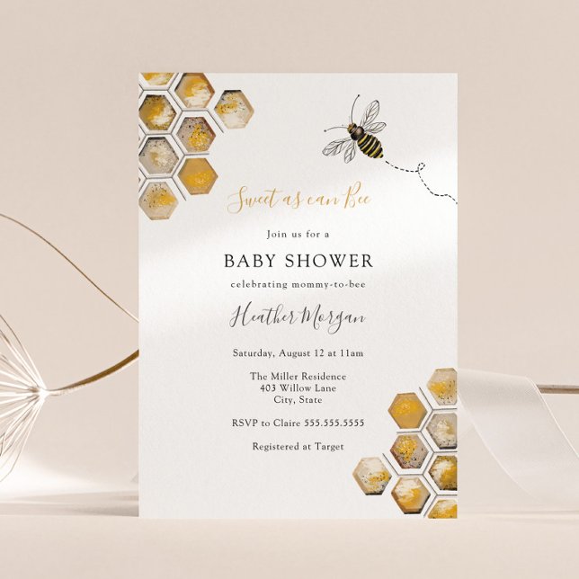 Sweet as can Bee Baby Shower Invitation (Creator Uploaded)