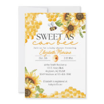 Sweet As Can Bee baby Shower Invitation Collection