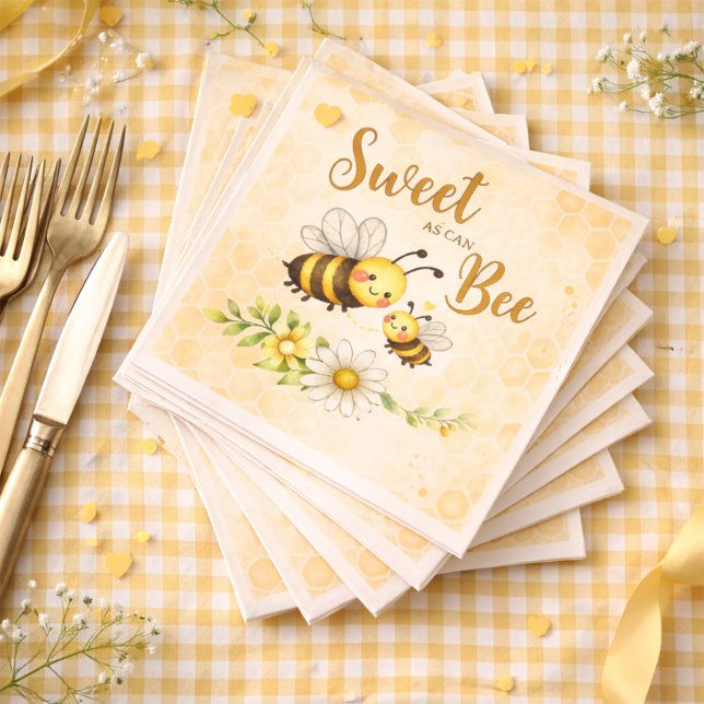Sweet as can Bee Baby Shower Napkin (Creator Uploaded)
