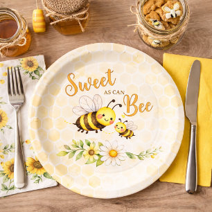 Sweet as can Bee Baby Shower Paper Plate