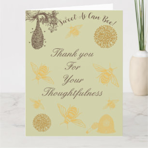 Sweet As Can Bee Baby Shower Thank You Card
