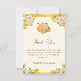 Sweet As Can Bee Baby Shower Thank You Card
