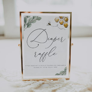 Sweet as can Bee Eucalyptus Diaper Raffle Sign